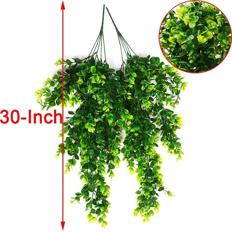1Pcs Artificial 5Forks Rattan Eucalyptus Wall Hanging Simulation