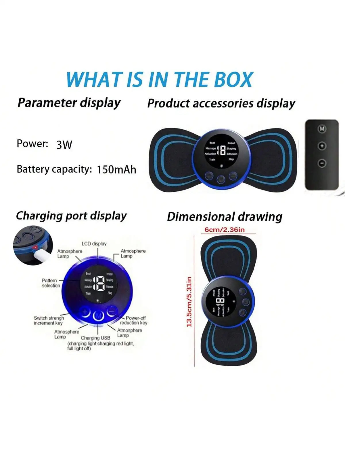 2026 Electric EMS Neck Massager Mini Cervical Back Patch Stimulator