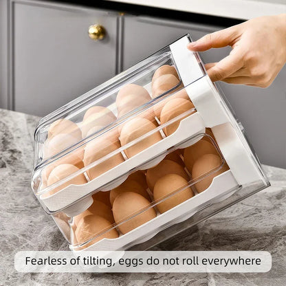 Refrigerator Egg Organizer Storage Box, Drawer Style Egg Rack,
