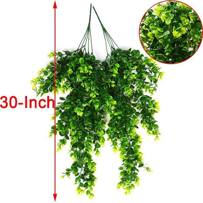 1Pcs Artificial 5Forks Rattan Eucalyptus Wall Hanging Simulation