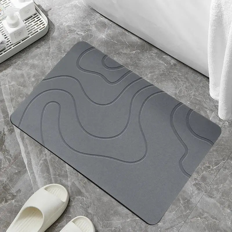 Diatomaceous stone bath mat, non-slip mat