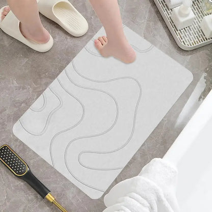 Diatomaceous stone bath mat, non-slip mat