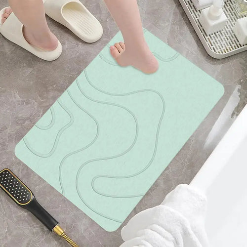 Diatomaceous stone bath mat, non-slip mat