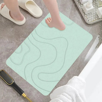 Diatomaceous stone bath mat, non-slip mat