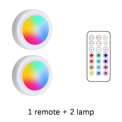 RGB Color Under Cabinet Lights Wireless Battery LED Lights Remote