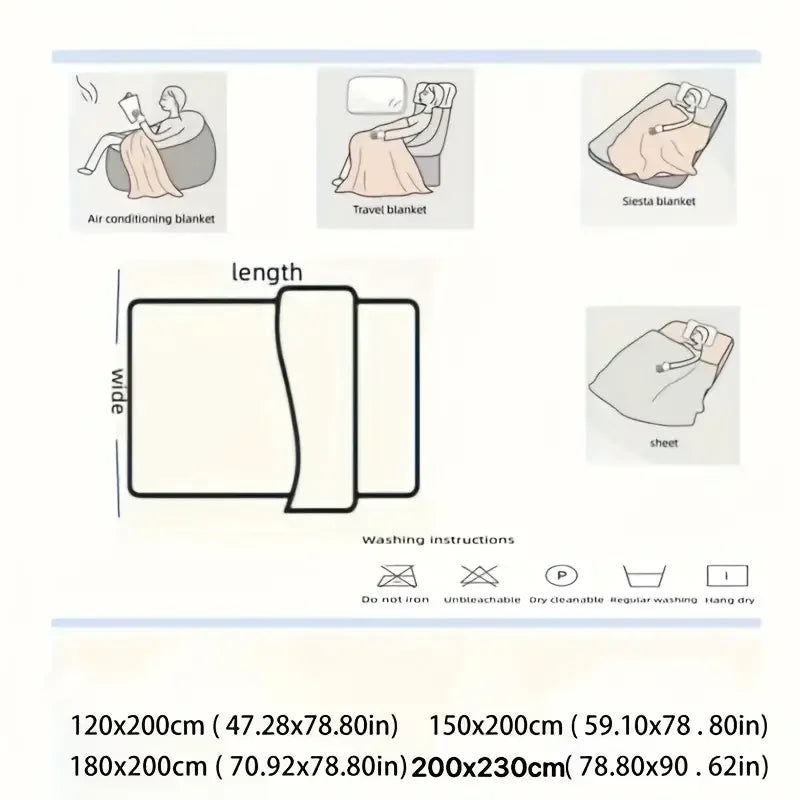 Light luxury Solid Color Multifunctional Rabbit Velvet Blanket Winter