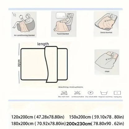 Light luxury Solid Color Multifunctional Rabbit Velvet Blanket Winter