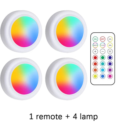 RGB Color Under Cabinet Lights Wireless Battery LED Lights Remote