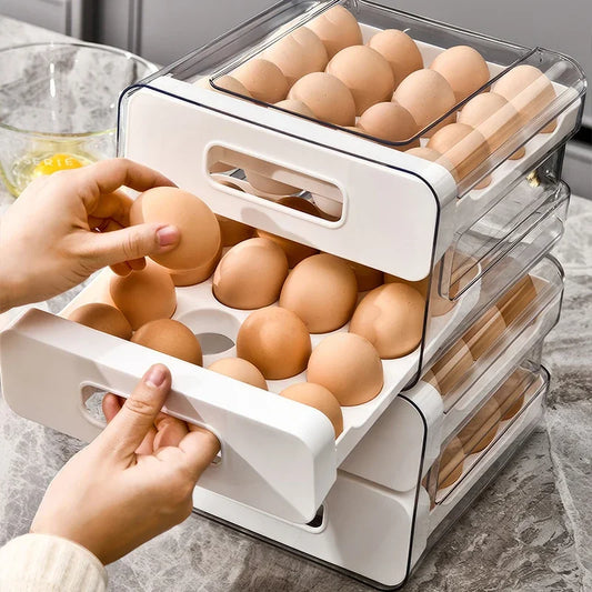 Refrigerator Egg Organizer Storage Box, Drawer Style Egg Rack,