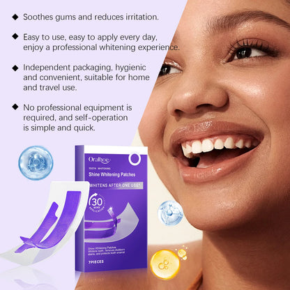 Purple Teeth Whitening Strips Brighten Tooth Remove Plaque Stain
