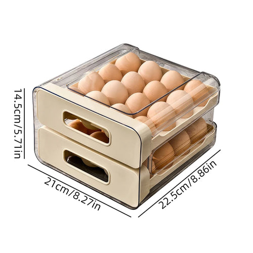 Refrigerator Egg Organizer Storage Box, Drawer Style Egg Rack,