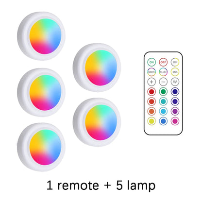 RGB Color Under Cabinet Lights Wireless Battery LED Lights Remote