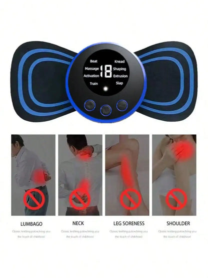 2026 Electric EMS Neck Massager Mini Cervical Back Patch Stimulator