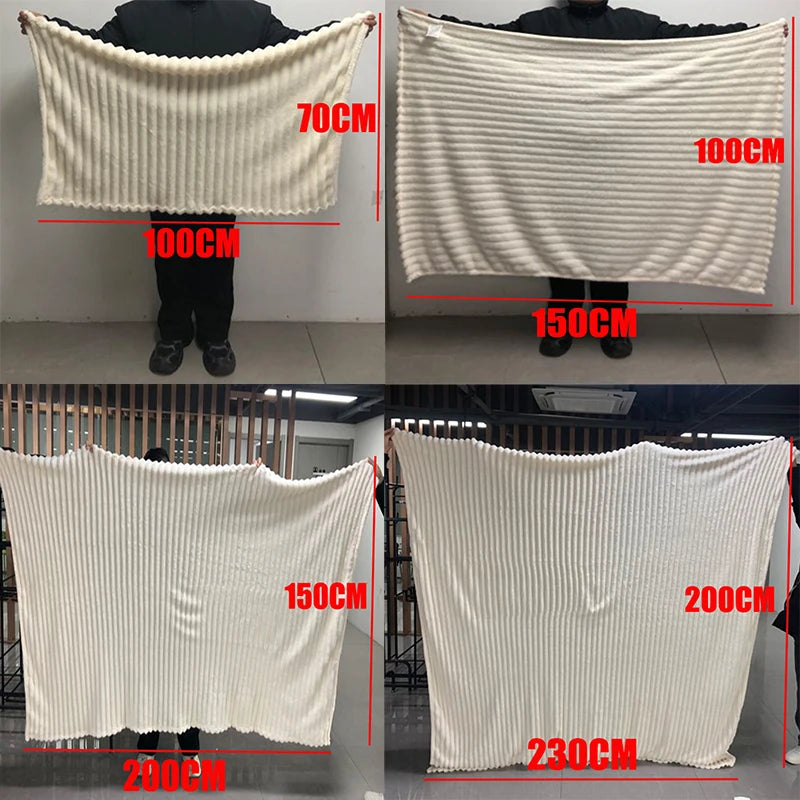 Light luxury Solid Color Multifunctional Rabbit Velvet Blanket Winter