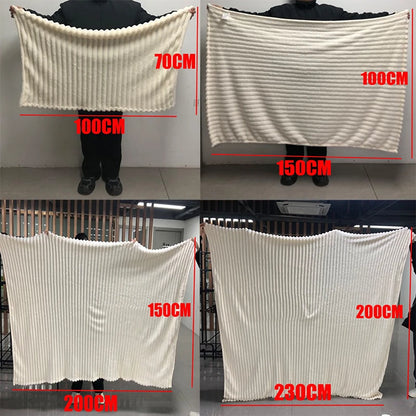 Light luxury Solid Color Multifunctional Rabbit Velvet Blanket Winter