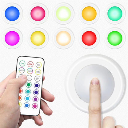 RGB Color Under Cabinet Lights Wireless Battery LED Lights Remote