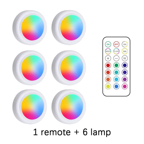 RGB Color Under Cabinet Lights Wireless Battery LED Lights Remote