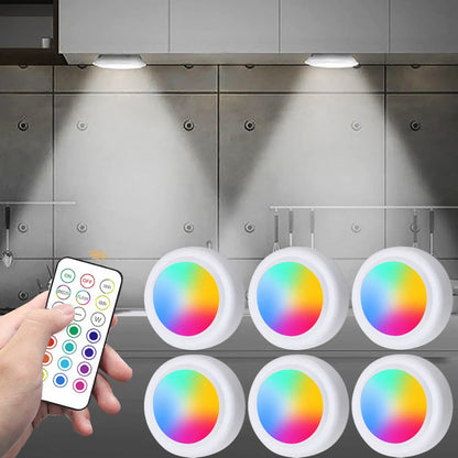 RGB Color Under Cabinet Lights Wireless Battery LED Lights Remote