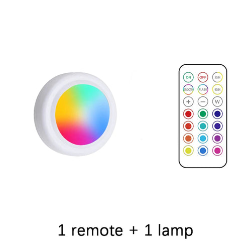 RGB Color Under Cabinet Lights Wireless Battery LED Lights Remote