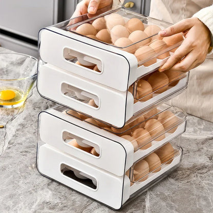 Refrigerator Egg Organizer Storage Box, Drawer Style Egg Rack,