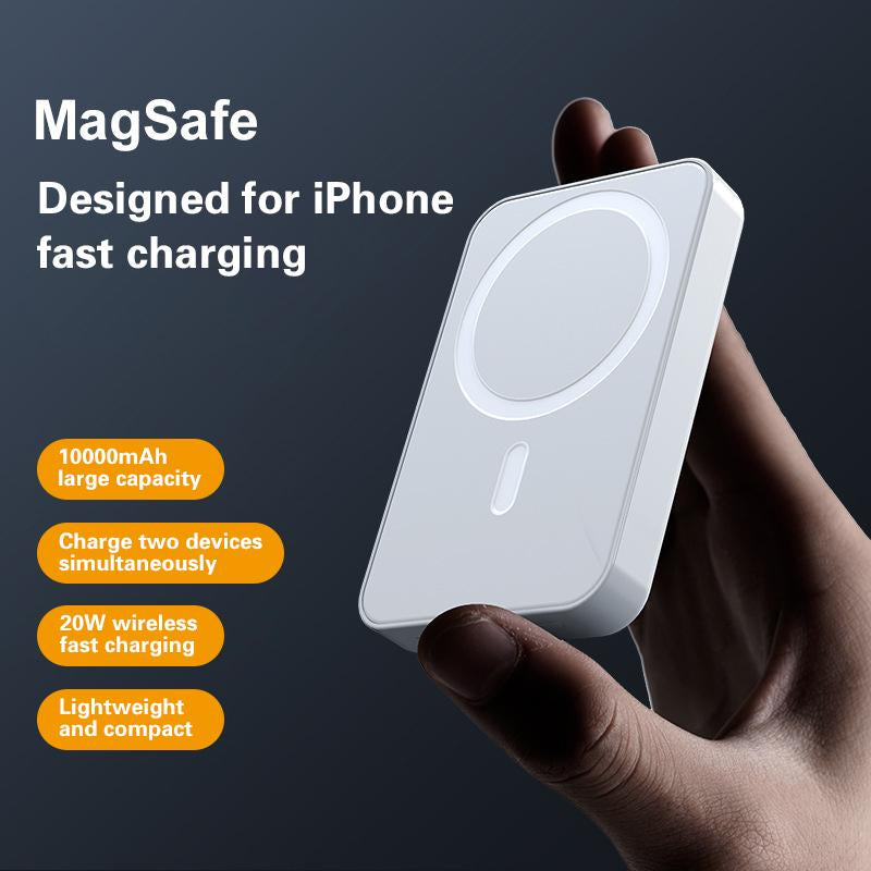Magsafe Power Bank 10000Mah Portable Magnetic Wireless Charger Battery Pack for Iphone 17/16/15/14/13/12 & Magsafe Cases Fast Charging Compact Design Smartphone Chargeable